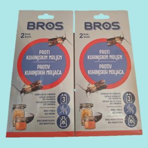 BROS zamka djeluje pomoću posebnog feromonskog mamca koji oponaša prirodni miris ženke prehrambenog moljca.